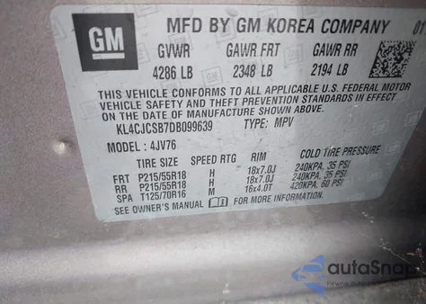 2013 Buick Encore Leather from USA, damaged, VIN KL4CJCSB7DB099639